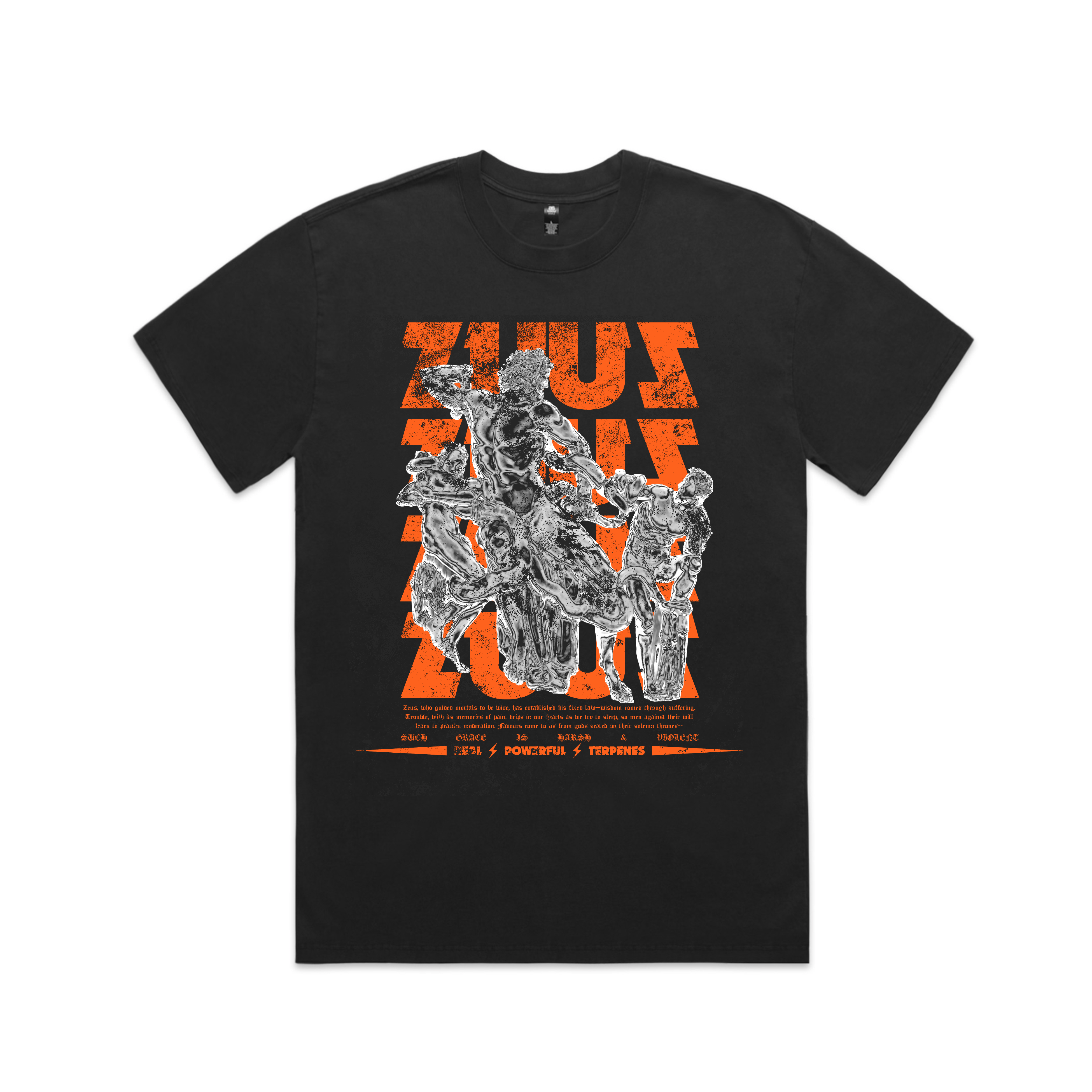 ZUUZ Gothic Black & Orange Graphic T-Shirt - 100% Cotton
